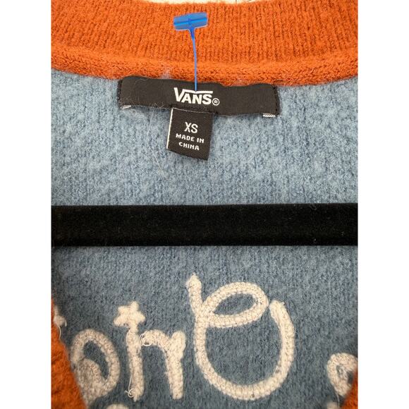 Vans Off The Wall Dusk Downer Checkered Cardigan Sweater Button Woman’s Size XS - Picture 5 of 11